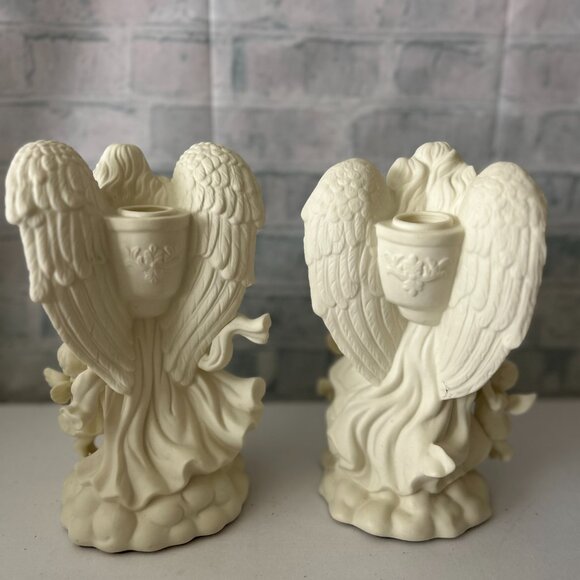 PARTYLITE BISQUE FINISH CANDLE HOLDERS - Picture 3 of 5